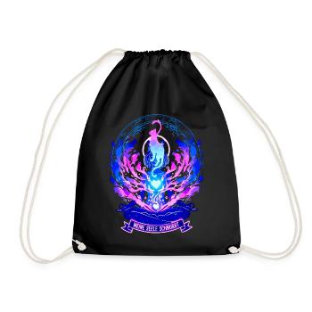 My Soul Purrs - Yoga Cat Aura Statement - Drawstring Bag - black - Front