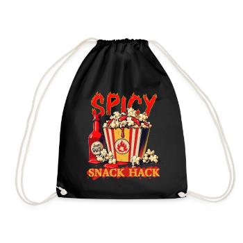 Popcorn Mit Chilli Soße - Turnbeutel - Schwarz - Vorne