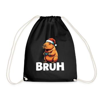 Bruh Gaming Lover Gamer Video Games Christmas - Drawstring Bag - black - Front