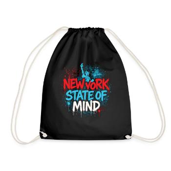 New York State of Mind – Graffiti Street Art Look - Drawstring Bag - black - Front