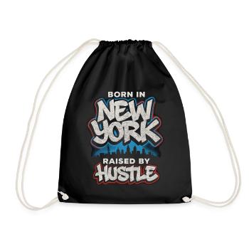 New York Hustle – Graffiti Streetwear Style - Drawstring Bag - black - Front