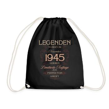 80e anniversaire Légende November Né en 1945 - Sac de sport léger - noir - Devant