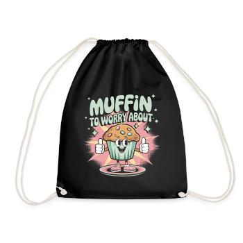 Retro Muffin - Drawstring Bag - black - Front