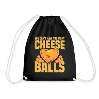  Cheese Ball Foodie Costume for Women Snacks - Drawstring Bag - black - Front