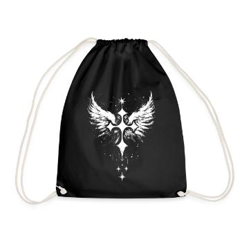 Croix gothique avec ailes d’ange gothique - Sac de sport léger - noir - Devant
