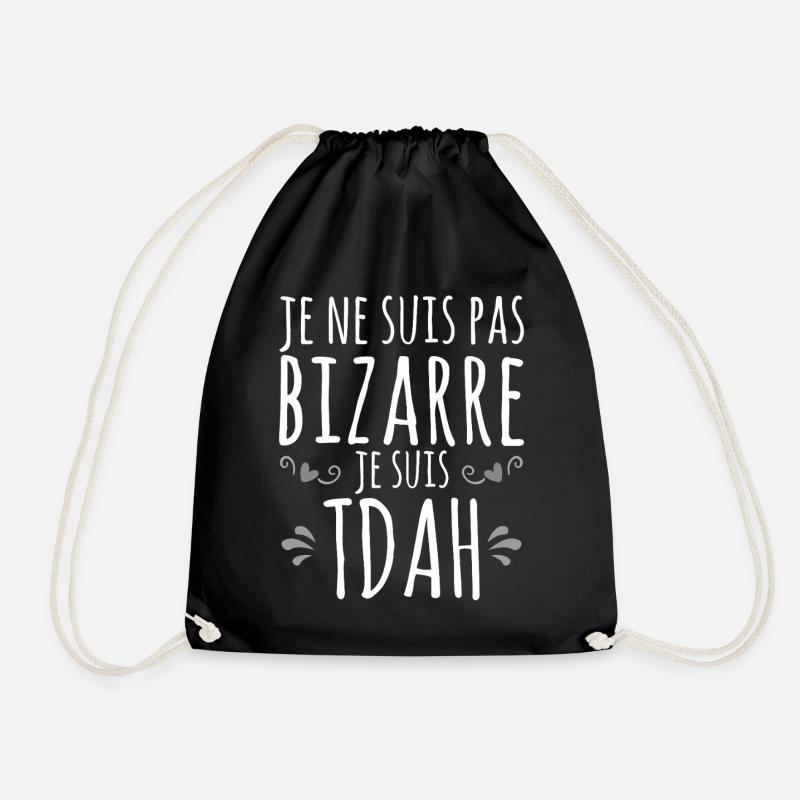Je suis TDAH - Hyperactif Hyperactivité impulsif - Sac de sport léger - noir