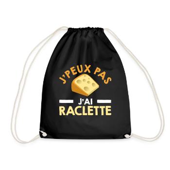 Je Peux Pas J'ai Raclette Cadeau Humour Drôle - Sac de sport léger - noir - Devant