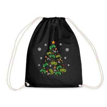 Weihnachtsbaum Controller Gaming Lover Gamer - Turnbeutel - Schwarz - Vorne