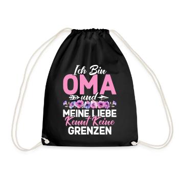 Bin Oma Und Meine Liebe Kennt Zeine Grenzen - Turnbeutel - Schwarz - Vorne