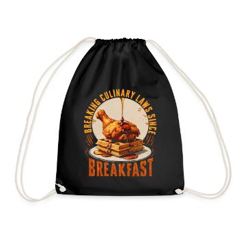 Chicken With Waffles Breaking Culinary Laws - Drawstring Bag - black - Front
