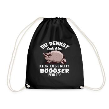 Bad mistake Little raccoon - Drawstring Bag - black - Front