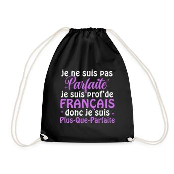 Originelles Geschenk Französischlehrerin Frau - Turnbeutel - Schwarz - Vorne