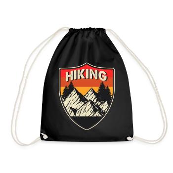 Hiking Retro - Drawstring Bag - black - Front