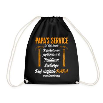Dad's Service Repairs 24h / Funny Humor - Drawstring Bag - black - Front