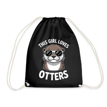 Otter Spruch Mädchen Lustiges Otter Geschenk - Turnbeutel - Schwarz - Vorne