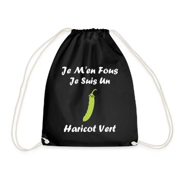French bean - Drawstring Bag - black - Front