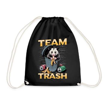 Funny Opossum - Drawstring Bag - black - Front