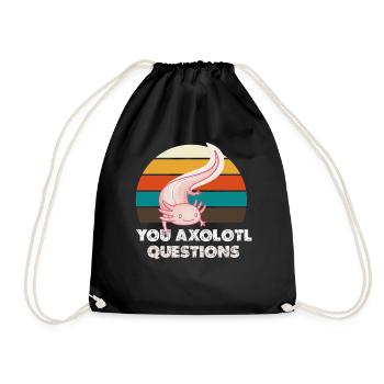 Axolotl coucher de soleil rétro - Sac de sport léger - noir - Devant