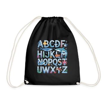 ABC Underwater World Alphabet Apprendre Fun pour - Sac de sport léger - noir - Devant