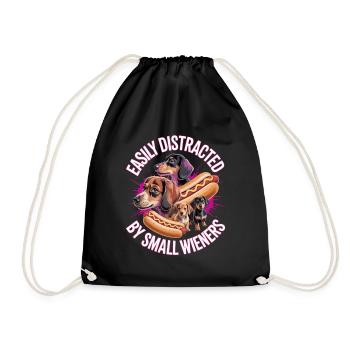 Facilement distrait par de petites saucisses fumées inusables - Sac de sport léger - noir - Devant
