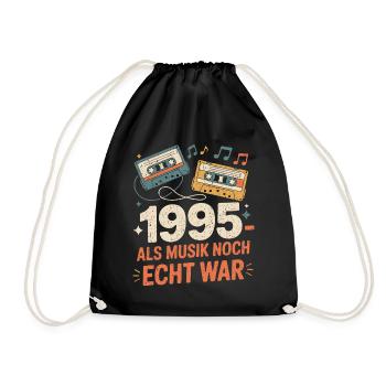 1995 Als Musik Noch Echt War - Turnbeutel - Schwarz - Vorne