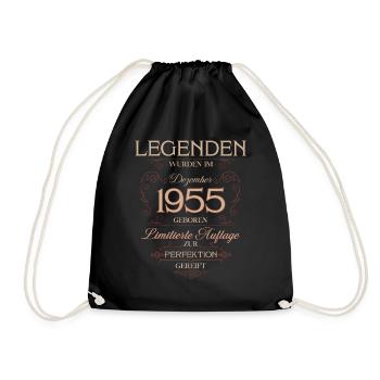 70th Birthday Legend December Vintage 1955 - Drawstring Bag - black - Front