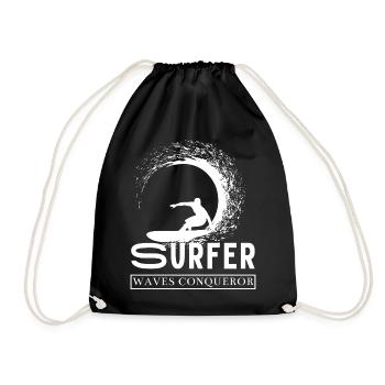 Surfer Wave Winner Design pour les fans de surf - Sac de sport léger - noir - Devant