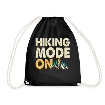 Hiking Hiker Mountaineer Gift - Drawstring Bag - black - Front