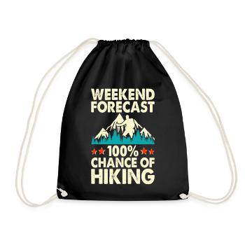 Hiking Hiker Mountaineer Gift - Drawstring Bag - black - Front
