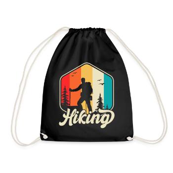 Hiking Retro - Drawstring Bag - black - Front