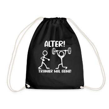 Stick Figure TRAIN LEGS Fun - Drawstring Bag - black - Front