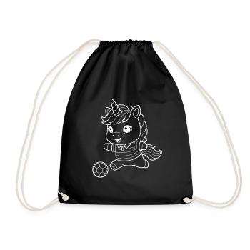 licorne jouant au football - Sac de sport léger - noir - Devant