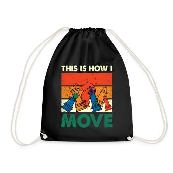 Colorful Chess Pieces Move - Drawstring Bag - black - Front
