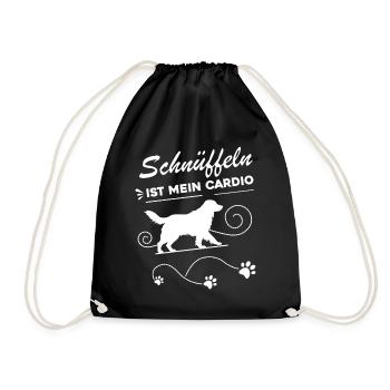 Schnüffeln ist mein Cardio Mantrailing - Turnbeutel - Schwarz - Vorne