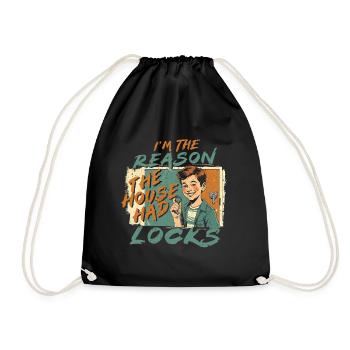 Frère Sœur Je suis la raison pour laquelle la maison avait des serrures - Sac de sport léger - noir - Devant