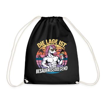 The location is drunken Unicorn Summer - Drawstring Bag - black - Front