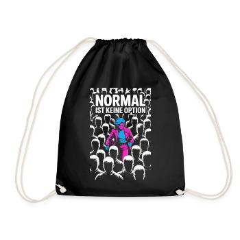 Normal ist keine Option Neon Popart - Turnbeutel - Schwarz - Vorne