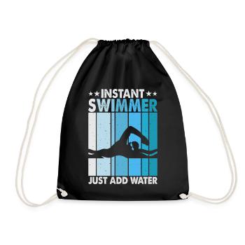 Schwimmen Wassersport Schwimmer Geschenke - Turnbeutel - Schwarz - Vorne
