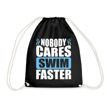 Schwimmen Wassersport Schwimmer Geschenke - Turnbeutel - Schwarz - Vorne