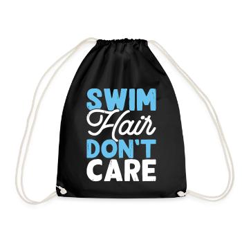 Schwimmen Wassersport Schwimmer Geschenke - Turnbeutel - Schwarz - Vorne