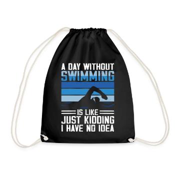 Schwimmen Wassersport Schwimmer Geschenke - Turnbeutel - Schwarz - Vorne