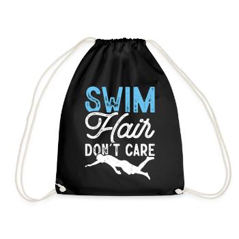 Schwimmen Wassersport Schwimmer Geschenke - Turnbeutel - Schwarz - Vorne