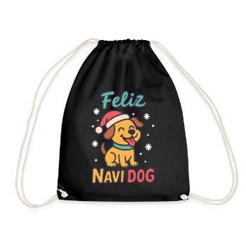 Feliz Navi Chien Drôle Noël Père Noël Vacances - Sac de sport léger - noir - Devant