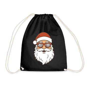 Jolly Vibes Weihnachtsmann Weihnachtsstimmung - Turnbeutel - Schwarz - Vorne