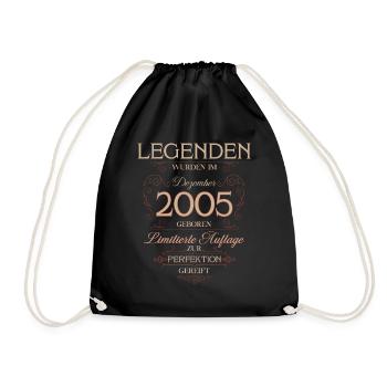 20th Birthday Legend December Vintage 2005 - Drawstring Bag - black - Front