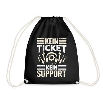 Nerd Computer NO TICKET NO SUPPORT FUNNY - Drawstring Bag - black - Front