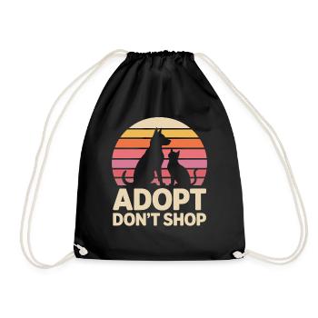 Adopt Don't Shop: Animal Love Statement - Drawstring Bag - black - Front