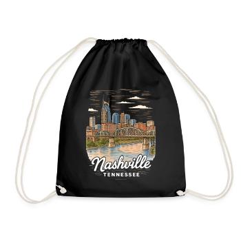 Nashville Tennessee - Turnbeutel - Schwarz - Vorne