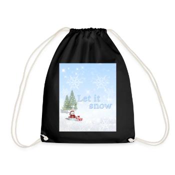 Let It Snow – Magischer Winter | Christmas Wonderl - Turnbeutel - Schwarz - Vorne