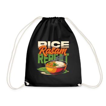 Tamil Tamilisch Sri Lanka Rice Rasam Repeat - Turnbeutel - Schwarz - Vorne